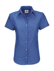 B&C Collection Női rövid ujjú blúz B and C Oxford SSL/women Shirt S, kék Chip