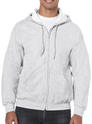 Gildan Férfi Pulóver Kapucnis Hosszú ujjú Gildan Heavy Blend Adult Full Zip Hooded Sweat - L, Hamuszürke