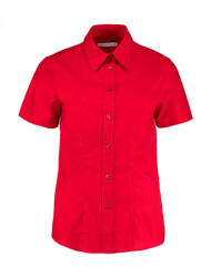 Kustom Kit Női rövid ujjú blúz Kustom Kit Women's Tailored Fit Workwear Oxford Shirt SSL XL (16), Piros