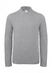 B and C Férfi hosszú ujjú galléros póló B and C ID. 001 LSL Polo S, Heather szürke