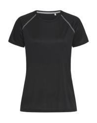 Stedman Női rövid ujjú felső Stedman Active 140 Team Raglan Women XL, Opál fekete