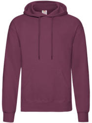 Fruit of the Loom Férfi Pulóver Kapucnis Hosszú ujjú Fruit of the Loom Classisc Hooded Sweat - M, Burgundi vörös