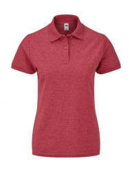 Fruit of the Loom Női rövid ujjú galléros póló Fruit of the Loom Ladies' 65/35 Polo L, Vintage Heather Piros