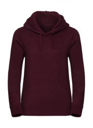 Russell Női kapucnis hosszú ujjú pulóver Russell Europe Ladies' Authentic Melange Hooded Sweat XS, Burgundi vörös Melange