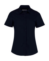 Kustom Kit Női rövid ujjú blúz Kustom Kit Women's Tailored Fit Poplin Shirt SSL S, Sötét Sötétkék (navy)