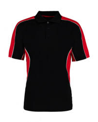 Kustom Kit Férfi rövid ujjú galléros póló Kustom Kit Classic Fit Cooltex Contrast Polo Shirt 2XL, Fekete/Piros