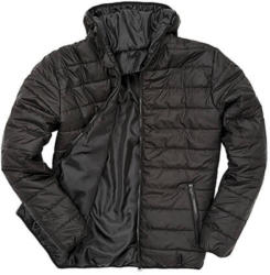 Result Férfi Kabát Kapucnis Hosszú ujjú Result Padded Jacket -3XL, Fekete