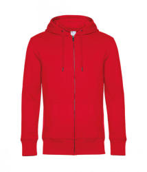 B&C Collection Férfi kapucnis hosszú ujjú pulóver B and C KING Zipped Hooded XS, Piros