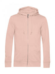 B&C Collection Férfi kapucnis hosszú ujjú organikus pulóver B and C Organic Zipped Hooded 3XL, Világos rózsaszín (Rózsaszín)