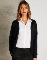 Kustom Kit Női hosszú ujjú felső Kustom Kit Women's Classic Fit Arundel V Neck Cardigan 2XS, Fekete