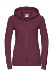 Russell Női kapucnis hosszú ujjú pulóver Russell Europe Ladies' Authentic Zipped Hood M, Burgundi vörös