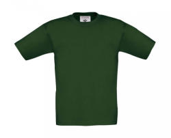 B&C Collection Gyerek rövid ujjú póló B and C Exact 150/kids T-Shirt 3/4 (98/104), Sötétzöld
