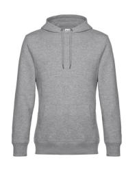 B&C Collection Uniszex kapucnis hosszú ujjú pulóver B and C KING Hooded L, Heather szürke