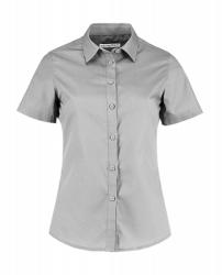 Kustom Kit Női rövid ujjú blúz Kustom Kit Women's Tailored Fit Poplin Shirt SSL S, Világos szürke