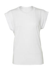 Bella Canvas Női csapott ujjú póló Bella Canvas Women's Flowy Muscle Tee Rolled Cuff XL, Fehér