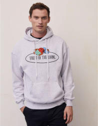 Fruit of the Loom Férfi kapucnis hosszú ujjú pulóver Fruit of the Loom Vintage Hooded Sweat Classic Large Logo Print 2XL, Fehér