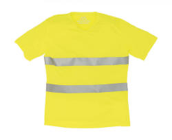 Yoko Uniszex rövid ujjú póló munkaruha Yoko Fluo Super Light V-Neck T-Shirt 2XL, Fluo Sárga