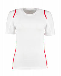 Kustom Kit Női rövid ujjú póló Kustom Kit Women's Regular Fit Cooltex Contrast Tee XL, Fehér/Piros