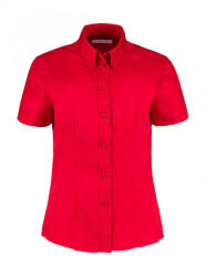 Kustom Kit Női rövid ujjú blúz Kustom Kit Women's Tailored Fit Premium Oxford Shirt SSL 3XL, Piros