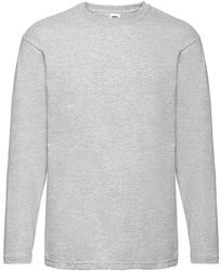 Fruit of the Loom Férfi póló Hosszú ujjú Fruit of the Loom Value Weight LS T - XL, Heather szürke