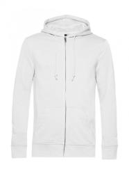 B&C Collection Férfi kapucnis hosszú ujjú organikus pulóver B and C Organic Zipped Hooded XL, Fehér