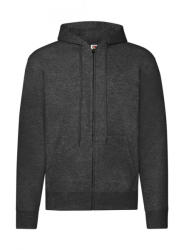 Fruit of the Loom Férfi kapucnis hosszú ujjú pulóver Fruit of the Loom Classic Hooded Sweat Jacket XL, Sötét heather szürke