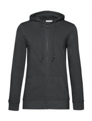 B&C Collection Női kapucnis hosszú ujjú organikus pulóver B and C Organic Zipped Hooded /women S, Aszfalt szürke