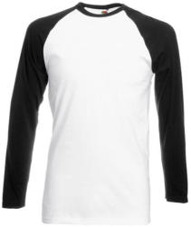 Fruit of the Loom Férfi póló Hosszú ujjú Fruit of the Loom Baseball Longsleeve T - L, Fehér/Fekete