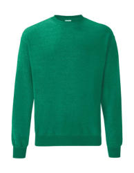 Fruit of the Loom Férfi hosszú ujjú pulóver Fruit of the Loom Classic Set In Sweat 2XL, Retró Heather Zöld