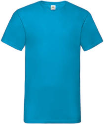 Fruit of the Loom Férfi póló Rövid ujjú Fruit of the Loom Valueweight V-Neck-Tee - 3XL, Azur kék