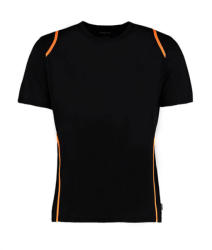 Kustom Kit Férfi rövid ujjú póló Kustom Kit Regular Fit Cooltex Contrast Tee XS, Fekete/Fluorescent Narancssárga