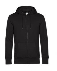 B&C Collection Férfi kapucnis hosszú ujjú pulóver B and C KING Zipped Hooded L, Teljesen fekete