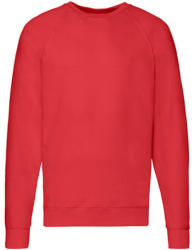 Fruit of the Loom Férfi pulóver hosszú ujjú Fruit of the Loom Lightweight Raglan Sweat - S, Piros