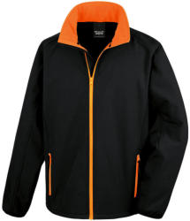 Result Férfi Softshell Hosszú ujjú Result Printable Softshell Jacket - M, Fekete/Narancssárga