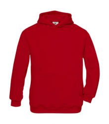B&C Collection Gyerek kapucnis hosszú ujjú pulóver B and C Hooded/kids Sweat 12/14 (152/164), Piros