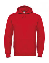 B&C Collection Férfi kapucnis hosszú ujjú pulóver B and C ID. 003 Cotton Rich Hooded Sweatshirt 2XL, Piros