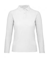 B and C Női hosszú ujjú galléros póló B and C ID. 001 LSL /women Polo L, Fehér