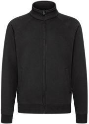 Fruit of the Loom Férfi Pulóver Hosszú ujjú Fruit of the Loom Premium Sweat Jacket - S, Fekete