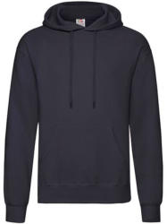 Fruit of the Loom Férfi Pulóver Kapucnis Hosszú ujjú Fruit of the Loom Classisc Hooded Sweat - S, Mély sötétkék (navy)