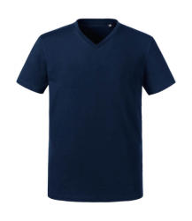 Russell Europe Férfi rövid ujjú organikus póló Russell Europe Men's Pure Organic V-Neck Tee 2XL, Sötétkék (navy)
