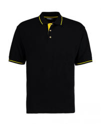 Kustom Kit Férfi rövid ujjú galléros póló Kustom Kit Men's Classic Fit St. Mellion Polo S, Fekete/Sárga