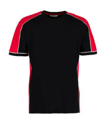 Kustom Kit Uniszex rövid ujjú póló Kustom Kit Formula Racing Estoril T-Shirt 2XS, Fekete/Piros/Fehér
