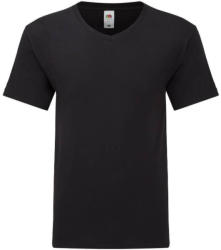 Fruit of the Loom Férfi rövid ujjú póló Fruit of the Loom Iconic 150 V Neck T -XL, Fekete