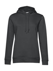 B&C Collection Női kapucnis hosszú ujjú organikus pulóver B and C Organic Hooded /women 2XL, Aszfalt szürke