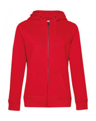 B&C Collection Női kapucnis hosszú ujjú pulóver B and C QUEEN Zipped Hooded /women XL, Piros