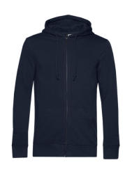 B&C Collection Férfi kapucnis hosszú ujjú organikus pulóver B and C Organic Zipped Hooded XS, Sötétkék (navy)