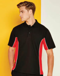 Kustom Kit Férfi rövid ujjú galléros póló Kustom Kit Classic Fit Track Polo 2XL, Sötétkék (navy)/Középsárga/Fehér