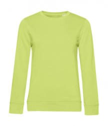 B&C Collection Női hosszú ujjú organikus pulóver B and C Organic Crew Neck /women French Terry M, Lime zöld