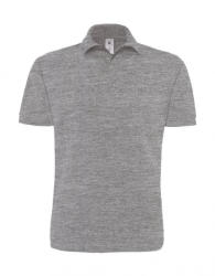 B and C Férfi rövid ujjú galléros póló B and C Heavymill Piqué Polo S, Heather szürke