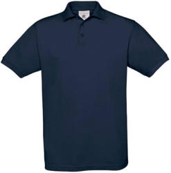 B and C Férfi galléros póló rövid ujjú B&C Piqué Polo Safran - PU409 - XL, Sötétkék (navy)